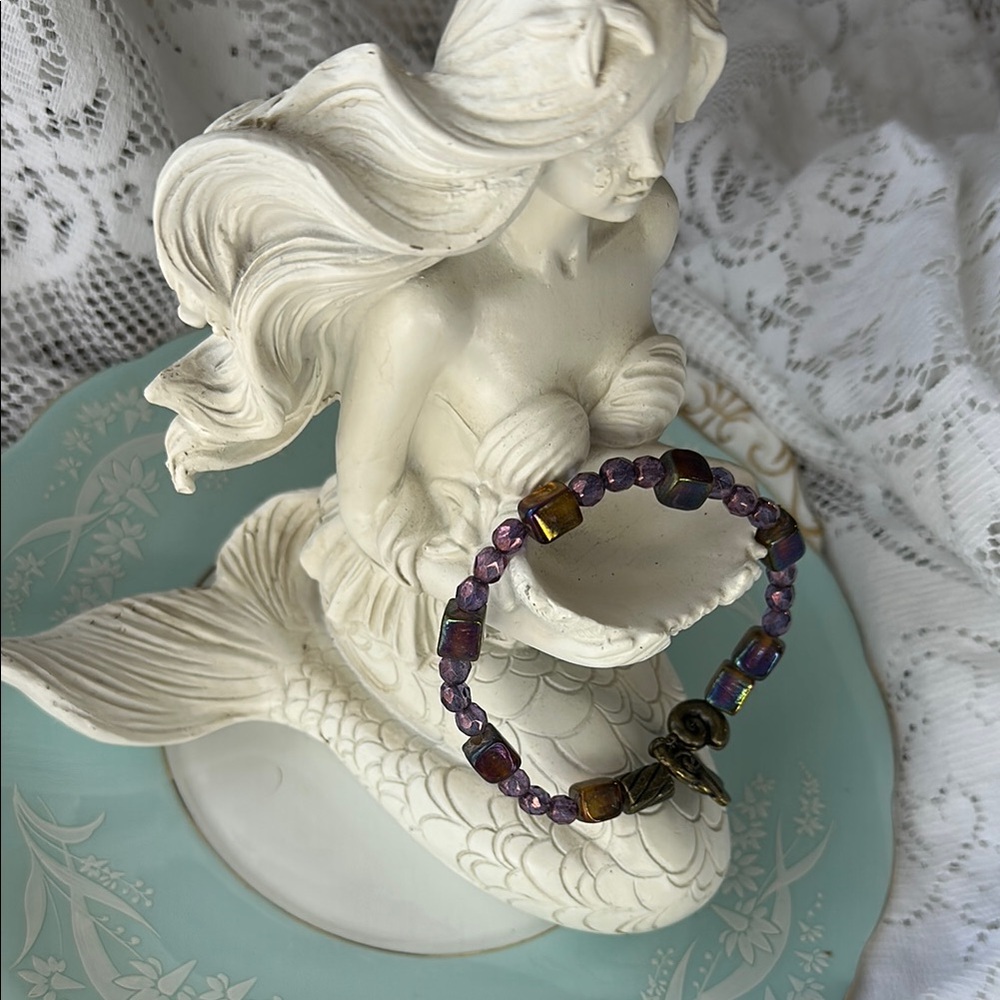 So Perfect Purple and Brown Beaded Bracelet